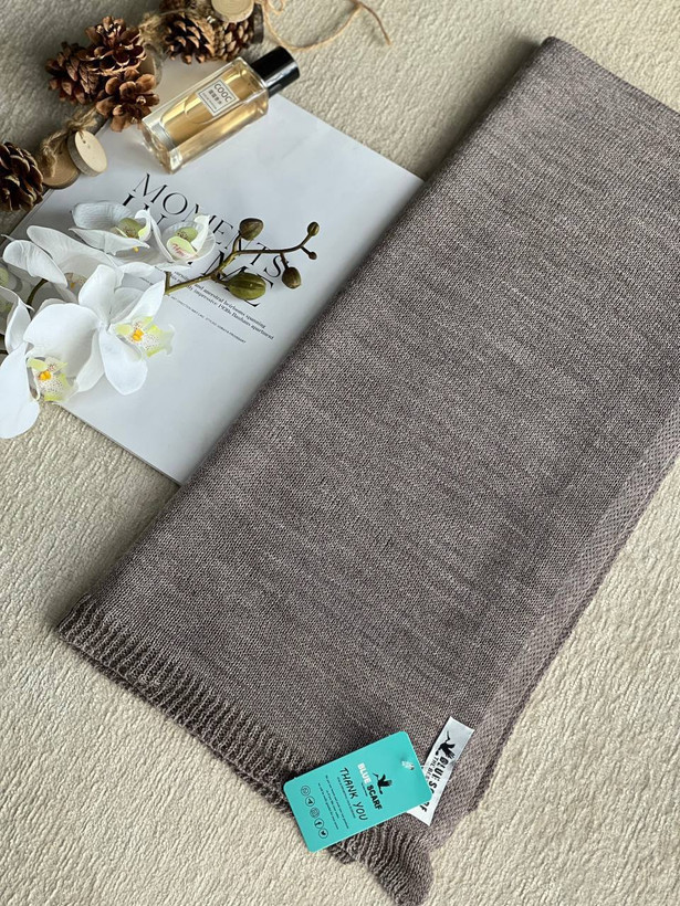 شال زنانه بافت رنگ طوسی